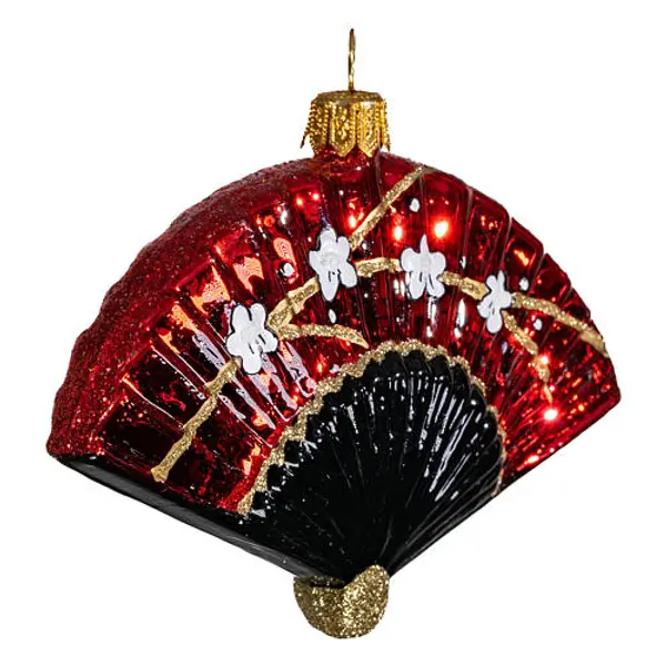 Éventail japonais décoration verre soufflé sapin Noël