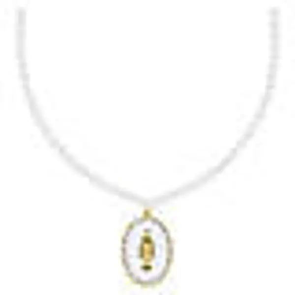 Collier perles cristal 3 mm Amen laiton doré émail blanc zircons blancs