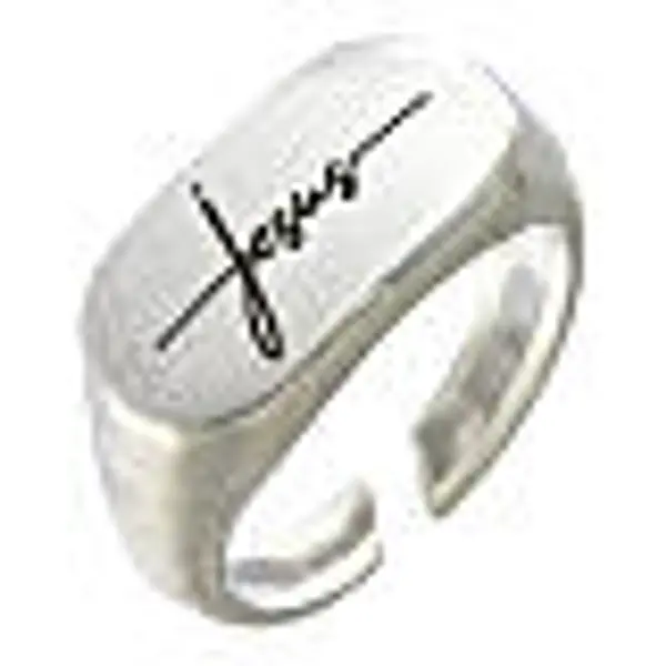 Bague Jesus ajustable argent 925 homme Collection HOLYART