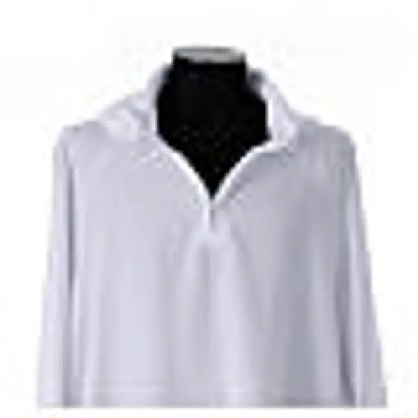 Aube raglan fausse capuche avec fermeture éclair CocoCler coton mélangé blanc