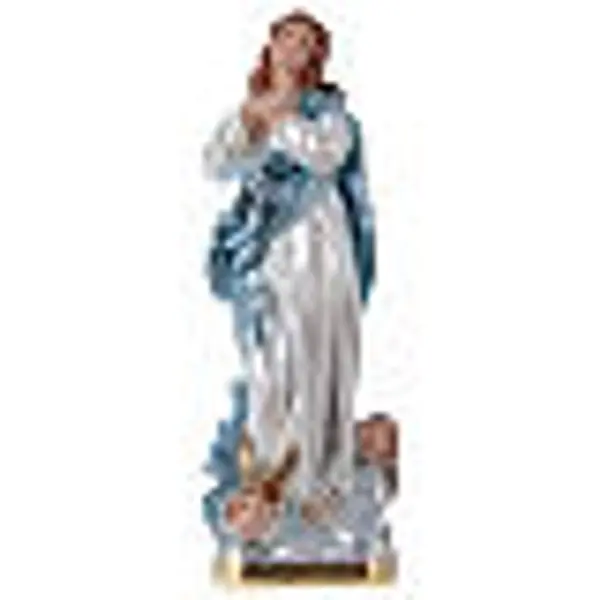Statue Immaculée Conception de Murillo h 30 cm plâtre nacré