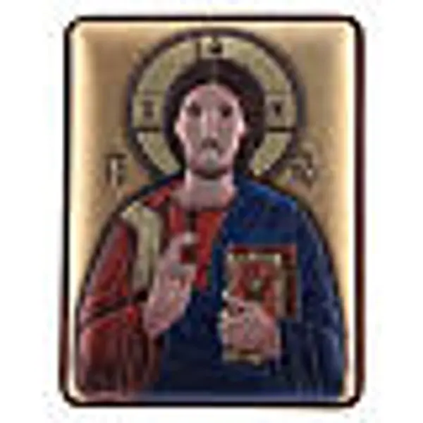 Bas-relief 6x5 cm bilaminé Christ Pantocrator