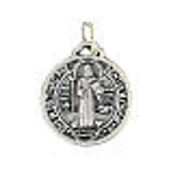 Médaille Saint Benoît zamak argenté 16 mm