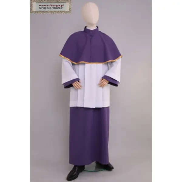 Aube violette pour lecteurs et servants d’autel avec col AM/fio + surplis