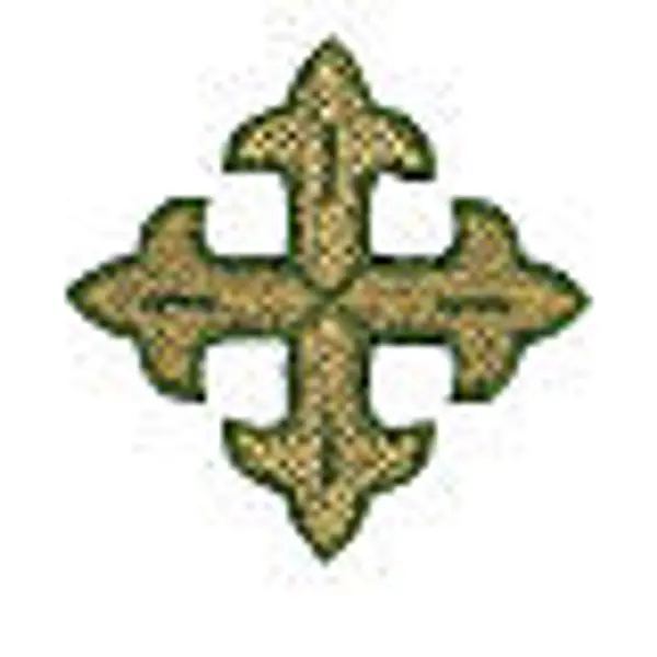 Pièce décorative thermocollante 8 cm croix trilobée couleurs liturgiques