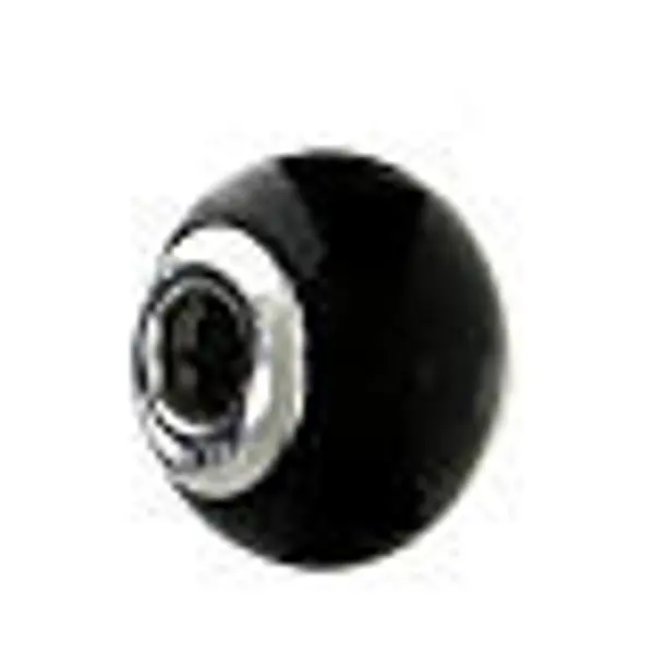 Charm noir simple pour bracelet verre de Murano et argent 925