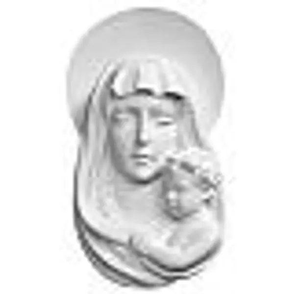 Bas relief Vierge à l'enfant 25 cm marbre blanc