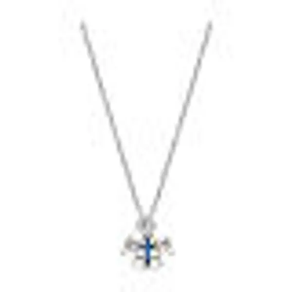Collier Amen ange zircons blancs et bleus argent 925