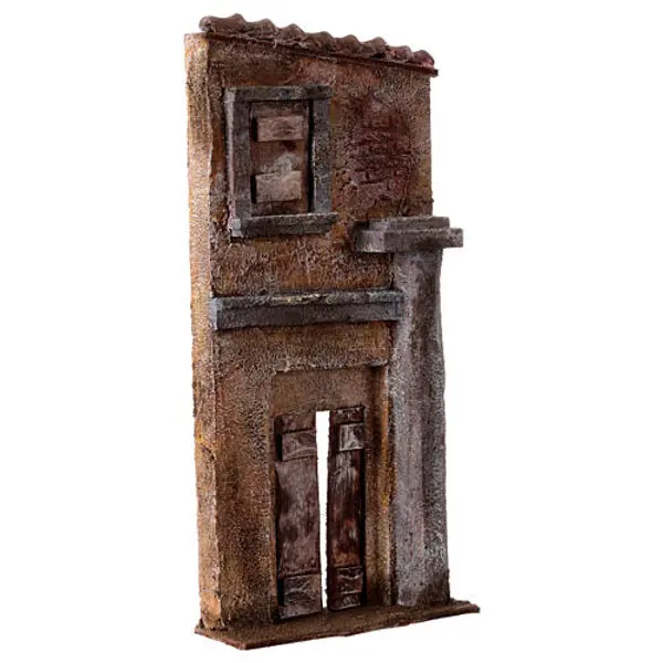 Façade porte centrale fenêtre gauche pour crèche 9 cm 32x15x5 cm
