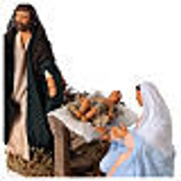 Sainte Famille animée crèche napolitaine 14 cm
