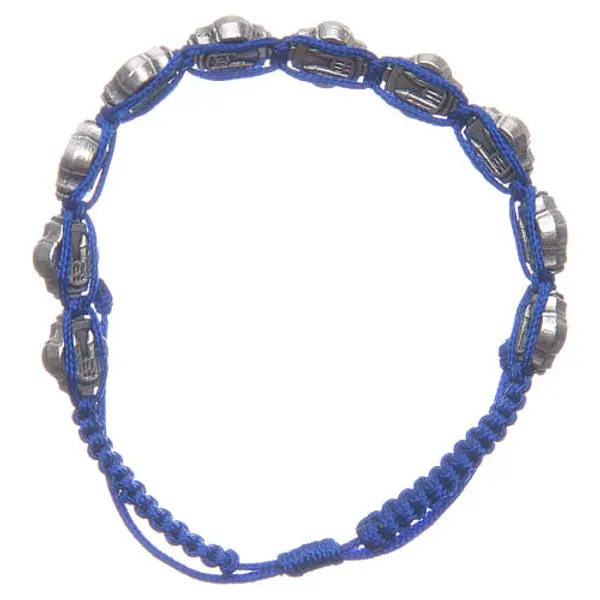 Bracelet Medjugorje émail bleu corde bleue