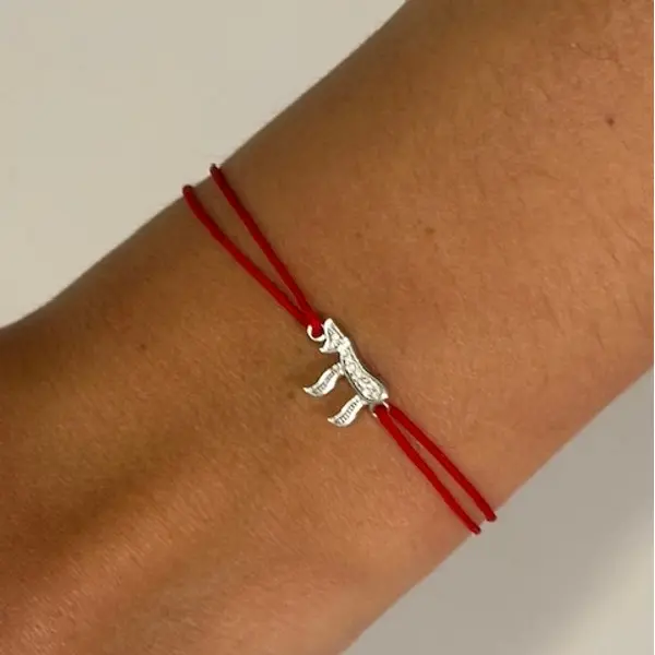 Bracelet Fil Rouge Coulissant Haï argent et strass
