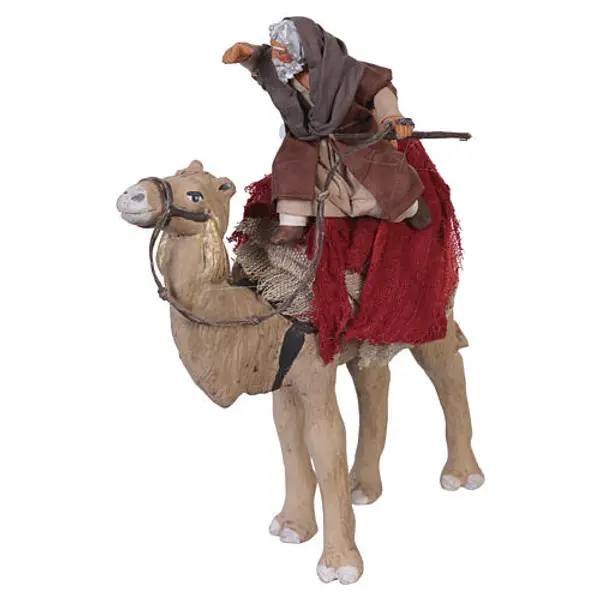Homme sur chameau terre cuite crèche napolitaine 12 cm