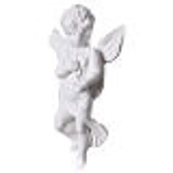 Applique angelot avec flûte 14 cm marbre