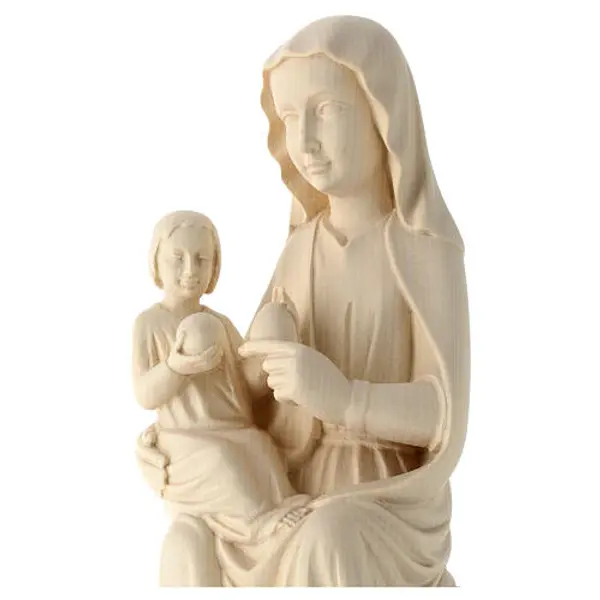 Vierge de Mariazell assise bois Val Gardena naturel