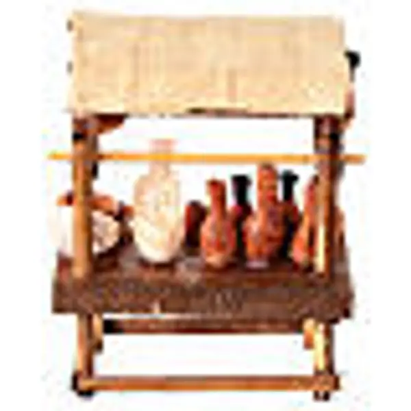 Étal vaisselle bois terre cuite crèche napolitaine 10 cm 10x10x5 cm