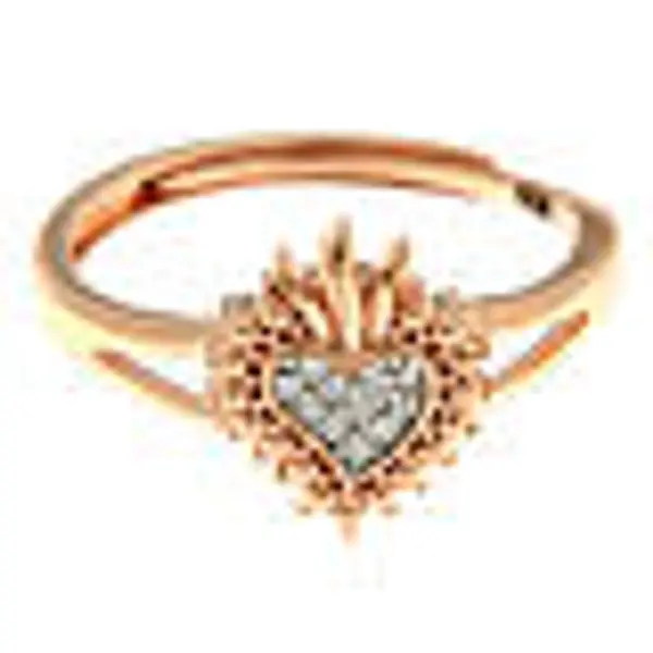 Bague Sacré Coeur argent 925 rosé zircons blancs Benedictus