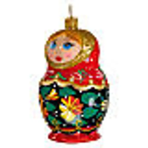 Décoration sapin verre soufflé poupée russe
