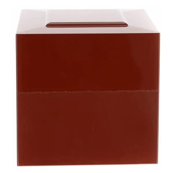 Urne funéraire cube à bossage laqué rouge brillant 5L