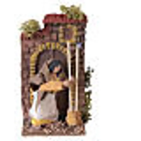 Femme qui balaie mouvement 10x15x15 cm crèche 10 cm terre cuite