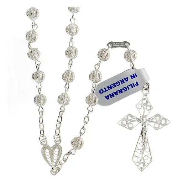 Chapelet en filigrane d'argent 800