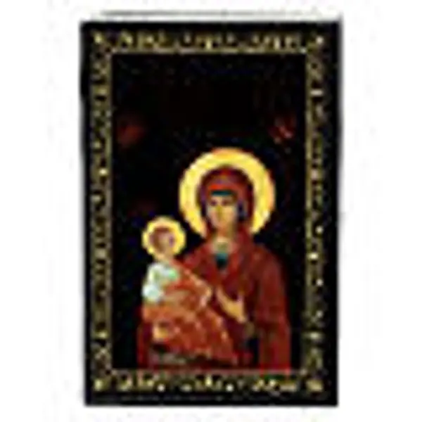 Boîte Mère de Dieu aux trois mains 9x6 cm laque russe