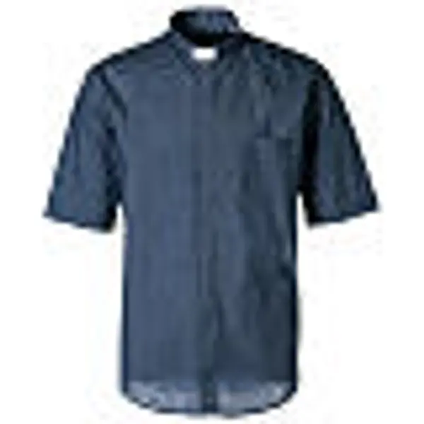 Chemise col clergy manches courtes effet jeans Cococler