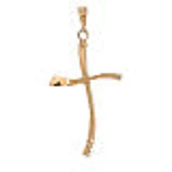 Pendentif croix moderne or 18K zircons blancs 1,8 gr