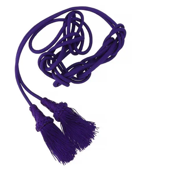 Cordon pour prêtre violet uni gland frange chainette bois