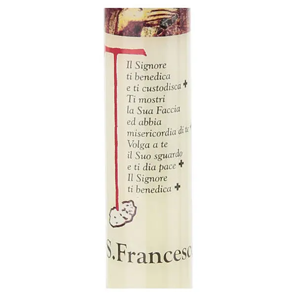 Chandelle St François d'Assise en cire d'abeille 27 cm