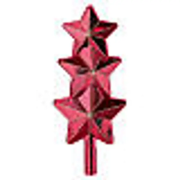 Cimier sapin de Noël trois étoiles rouges en verre 30x15x5 cm