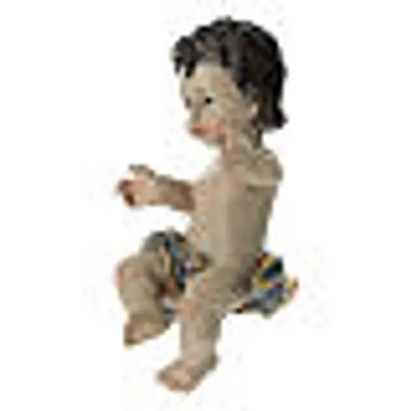 Statuette Enfant Jésus en résine pagne bleu et or 10 cm
