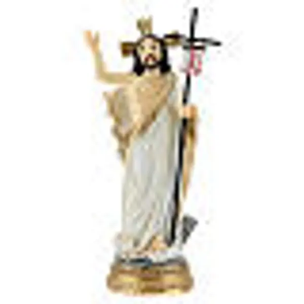 Christ Ressuscité canne drapeau 14 cm résine