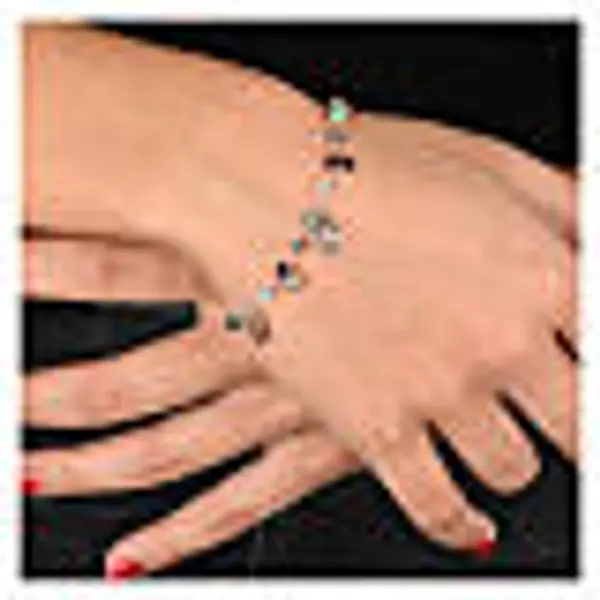 Bracelet Amore argent 925 rosé grains bleus et breloques Benedictus