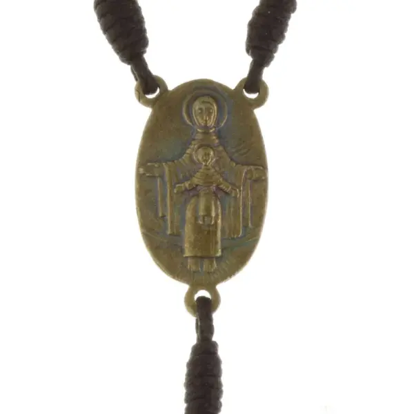 Chapelet de Lourdes en bois d'Olivier sur corde