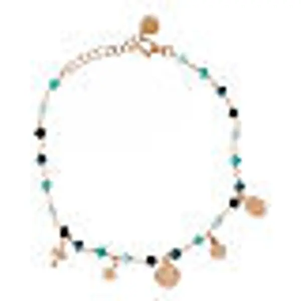 Bracelet Amore argent 925 rosé grains bleus et breloques Benedictus