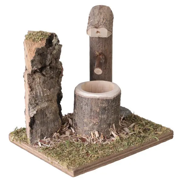 Fontaine avec bassin en bois crèche 12-16 cm style nordique