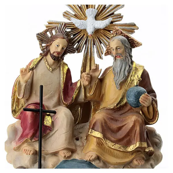 Sainte Trinité statue résine colorée 20x10x8 cm