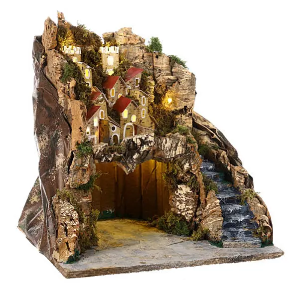 Cabane rustique 35x30x30 cm village crèche napolitaine 8-10 cm