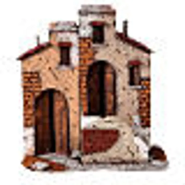 Décor maisons liège crèche napolitaine 25x25x15 cm pour santons 10 cm