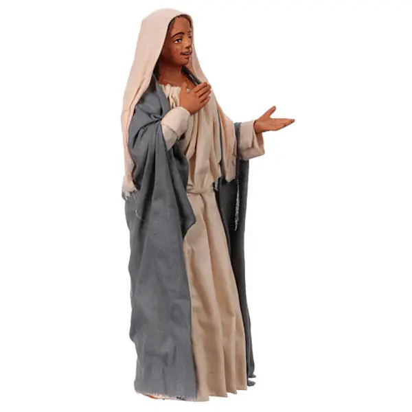 Femme qui sourit en terre cuite crèche pascale napolitaine 30 cm