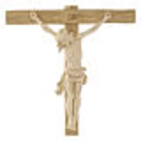 Crucifix Walder bois naturel Val Gardena sculpté