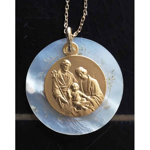 Médaille Sainte Famille | Plaqué or - Argent - 18mm