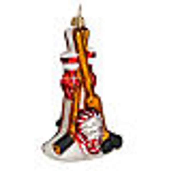 Set de hockey 10 cm verre soufflé ornement sapin de Noël