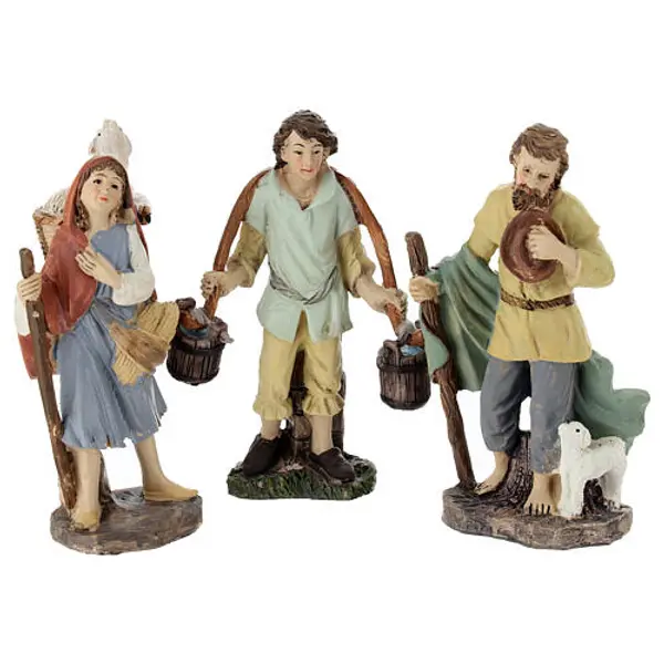 Set 10 santons crèche 10 cm résine