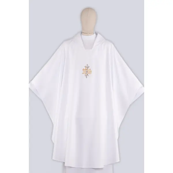 Chasuble solennelle blanche brodée Gh20/b