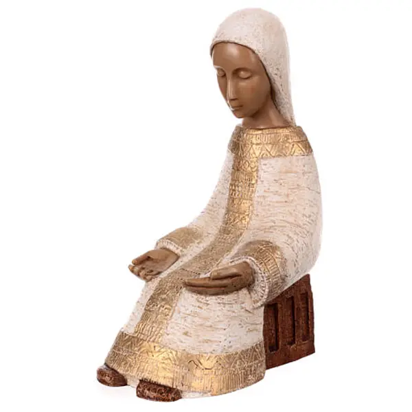 Vierge Nativité Crèche Paysanne robe blanc et or Bethléem