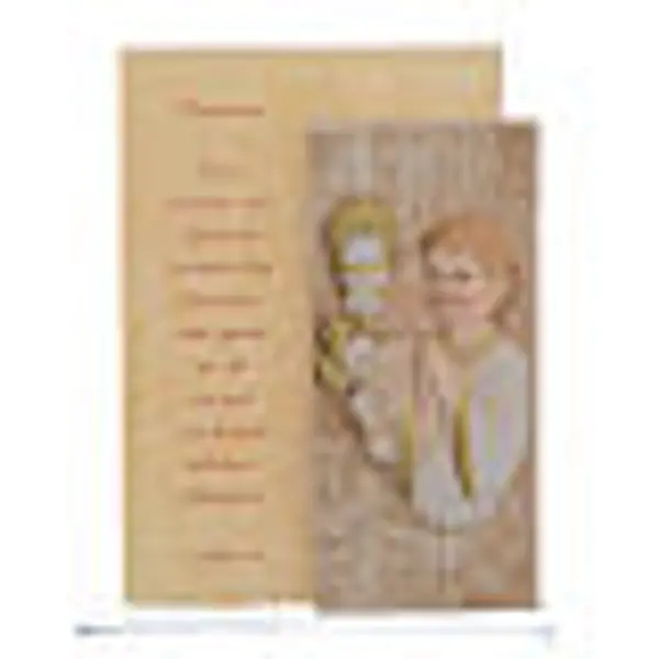 Idée cadeau Communion garçon cadre impression h 17 cm