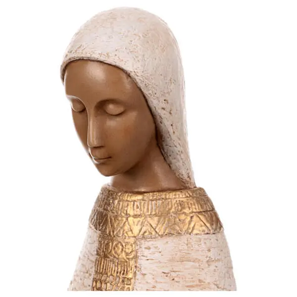 Vierge Nativité Crèche Paysanne robe blanc et or Bethléem
