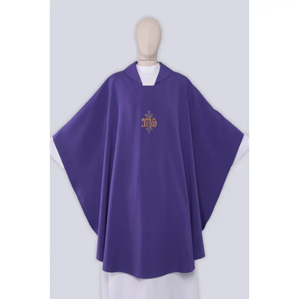 Chasuble violette avec broderie Gh20/f